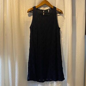 Tacera Dark Blue Textured Maxi Dress